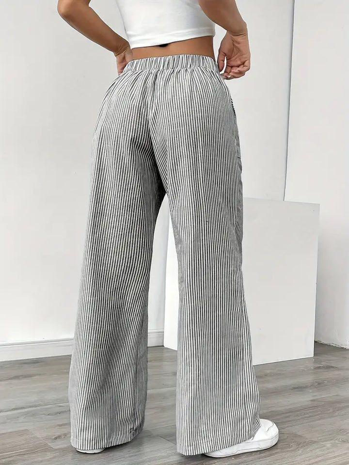 Vioni | Striped Drawstring Trousers