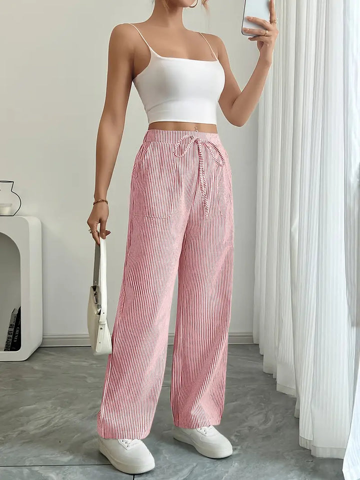 Vioni | Striped Drawstring Trousers