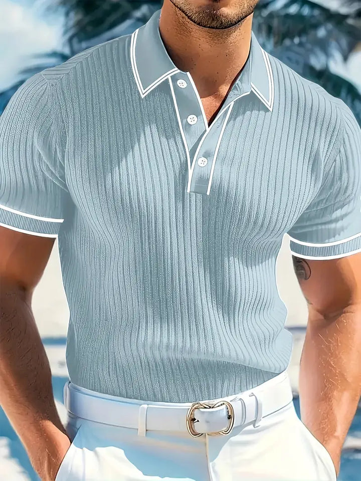 Elliot | Ribbed Knit Polo Shirt