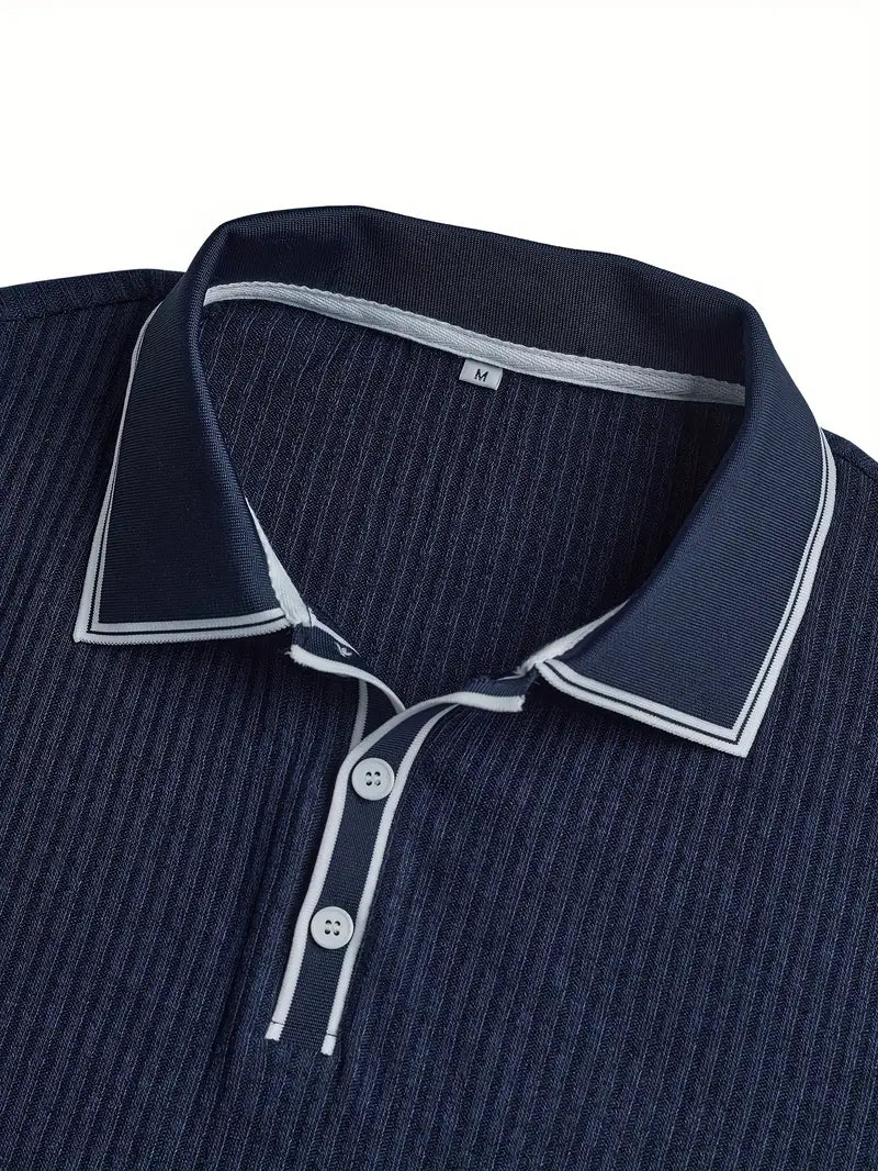 Elliot | Ribbed Knit Polo Shirt