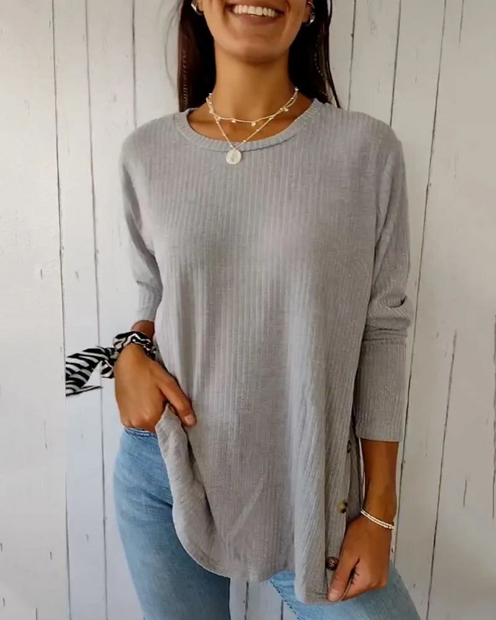 Marjorie | Button-Hem Knit Top