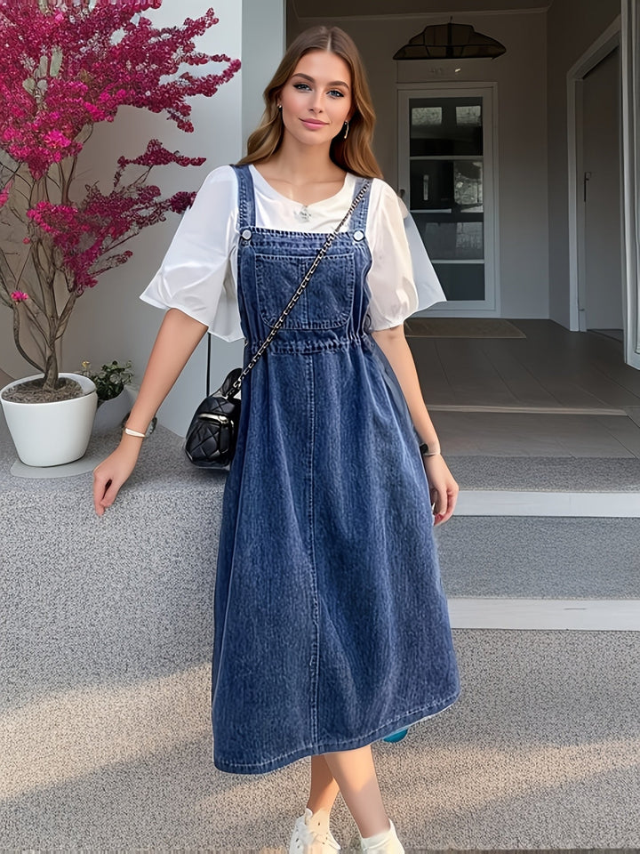 Monica | Classic Denim Overall Dress