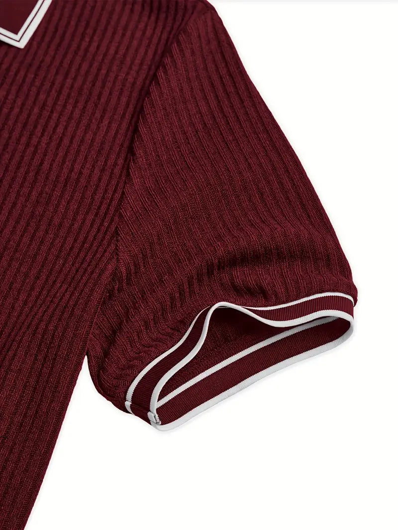 Elliot | Ribbed Knit Polo Shirt