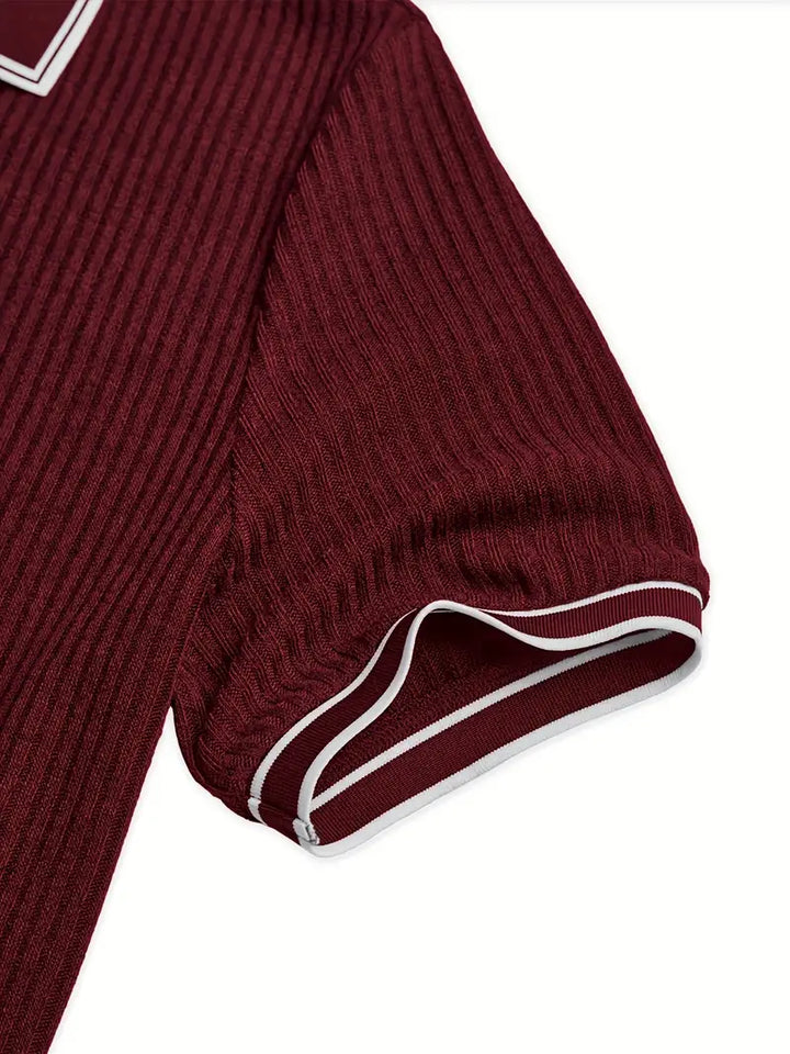 Elliot | Ribbed Knit Polo Shirt
