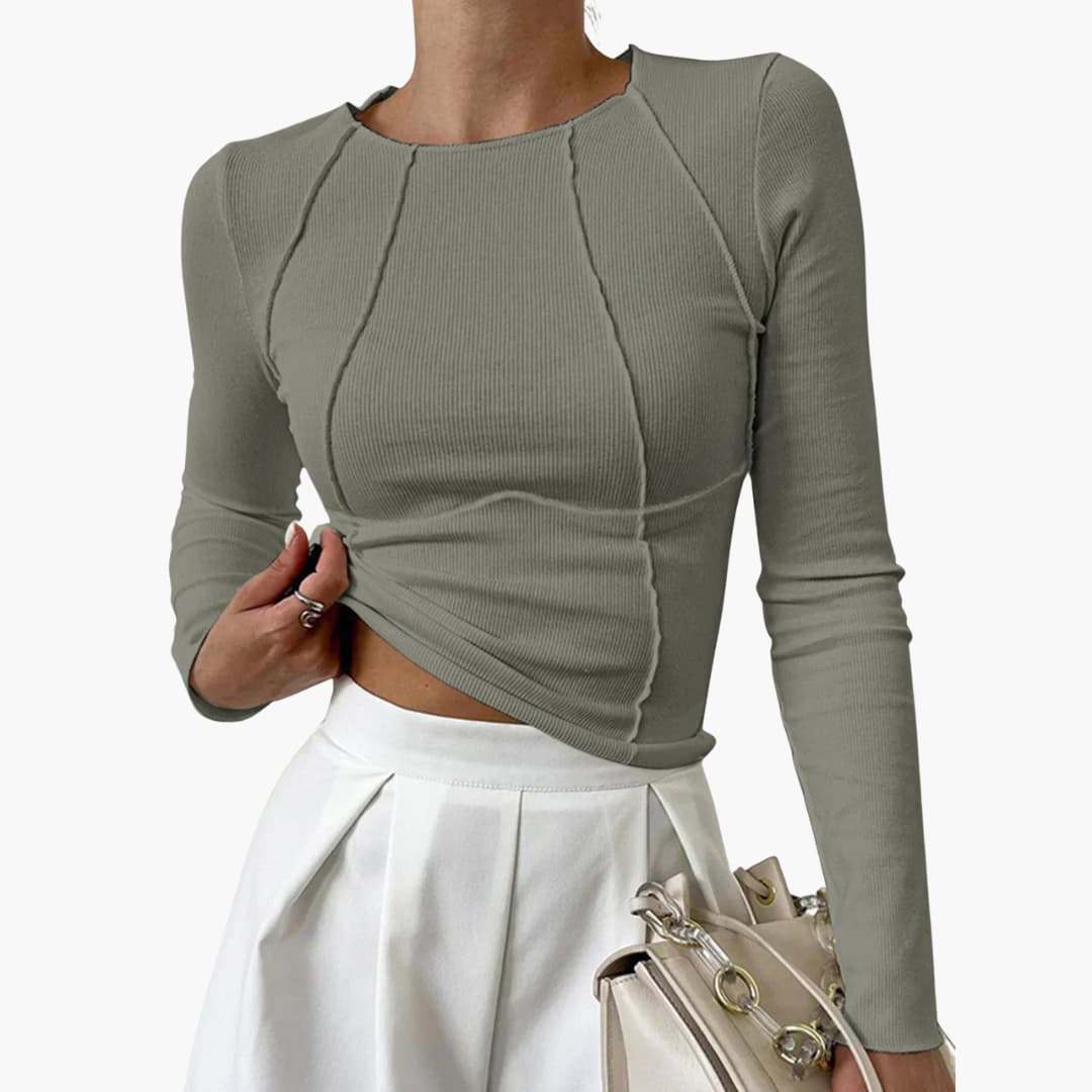 Elodie | Sculpted Seam Knit Top