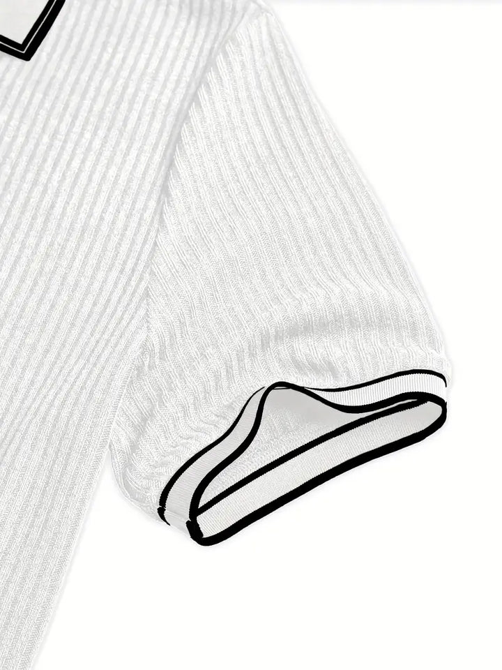 Elliot | Ribbed Knit Polo Shirt