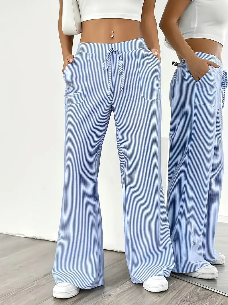 Vioni | Striped Drawstring Trousers