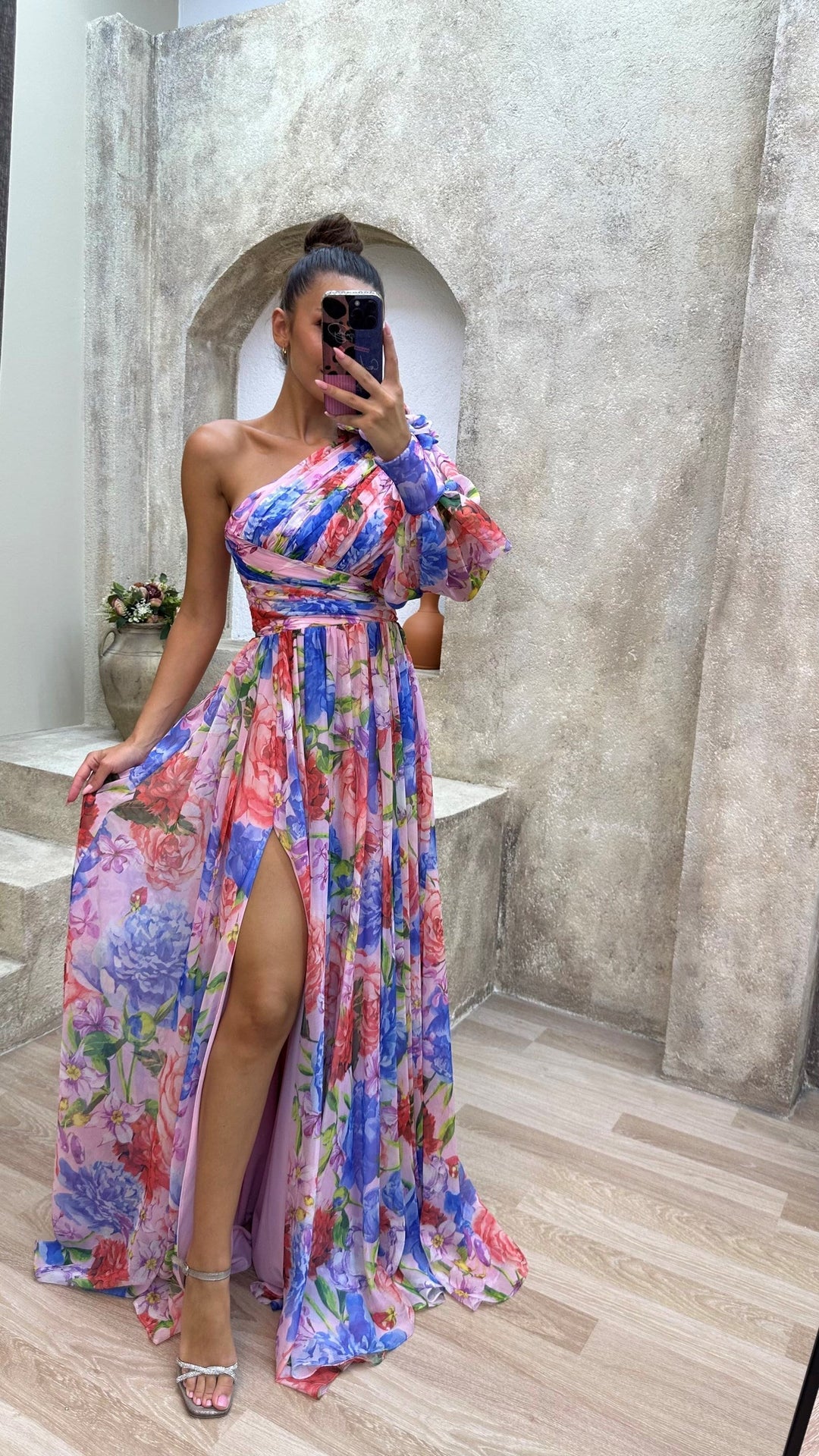 Flora | One-Shoulder Floral Maxi Dress