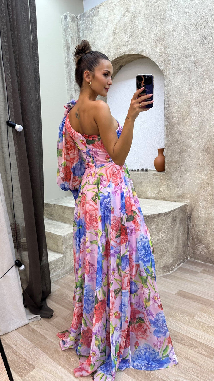 Flora | One-Shoulder Floral Maxi Dress