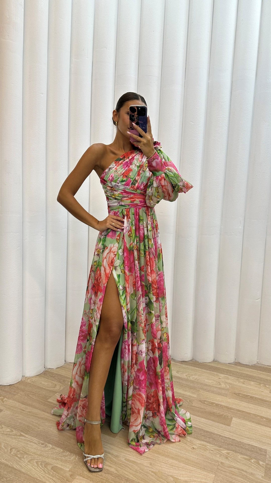Flora | One-Shoulder Floral Maxi Dress