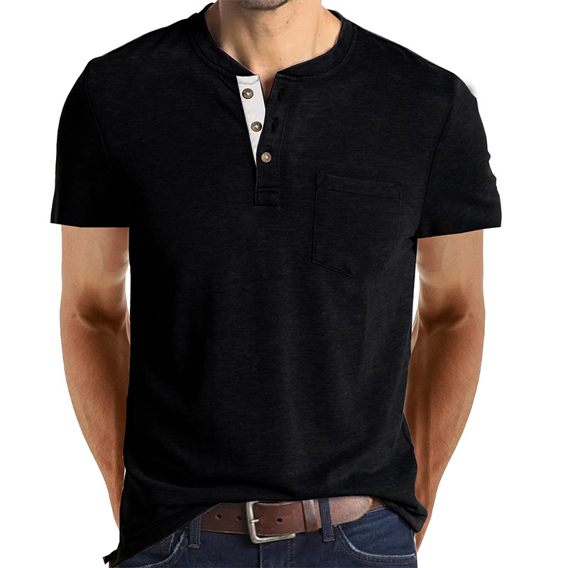 Trevor | Button Accent Henley Tee