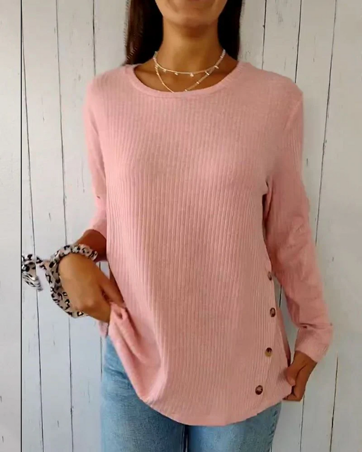 Marjorie | Button-Hem Knit Top