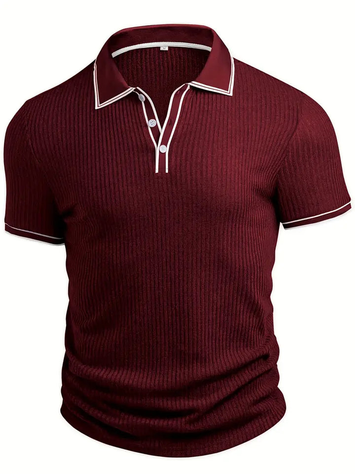 Elliot | Ribbed Knit Polo Shirt