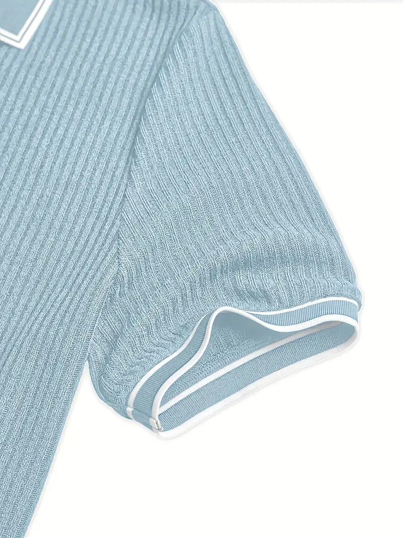 Elliot | Ribbed Knit Polo Shirt
