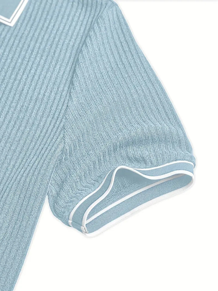 Elliot | Ribbed Knit Polo Shirt