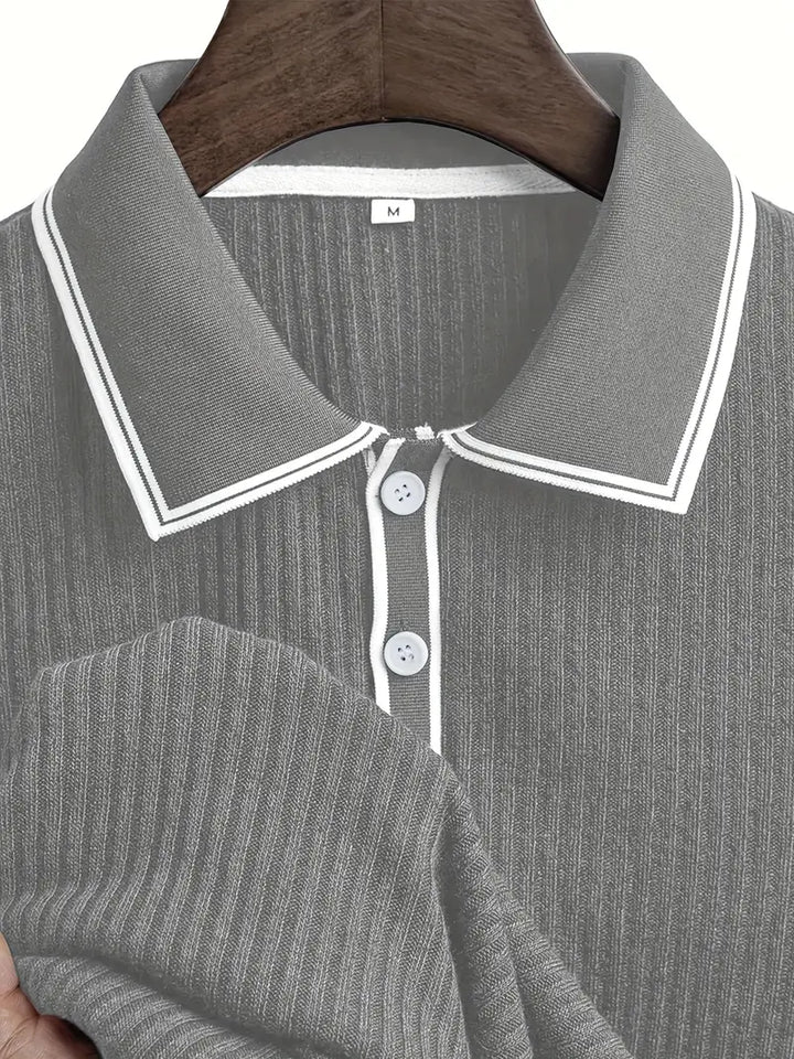 Elliot | Ribbed Knit Polo Shirt
