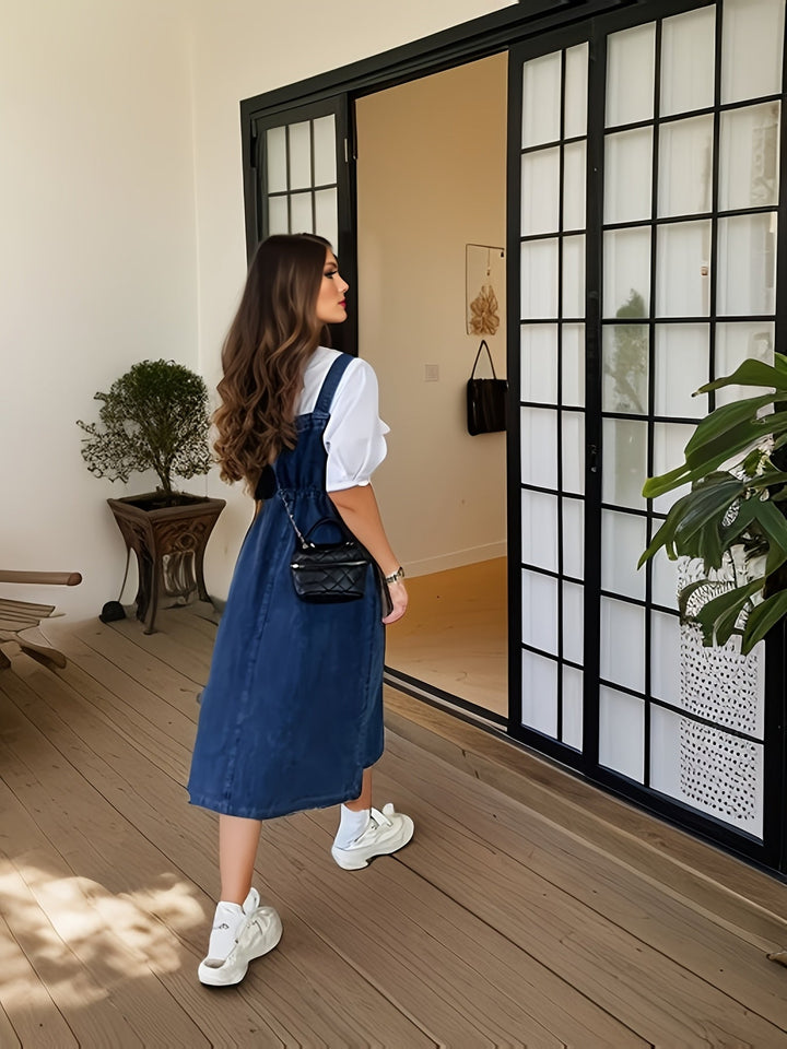 Monica | Classic Denim Overall Dress