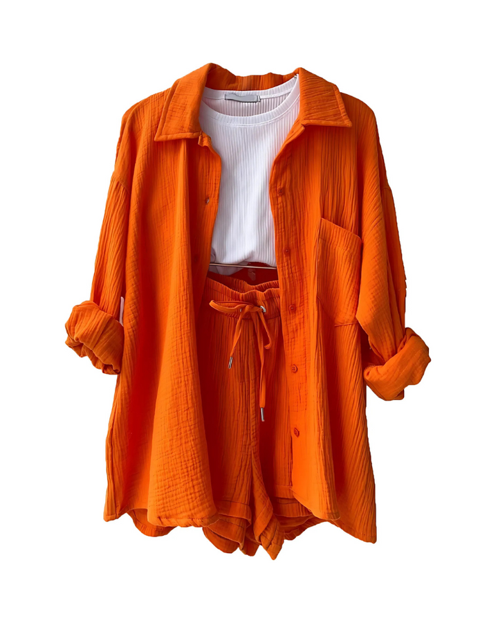 Maylee | Casual Button‑Up Shorts Set