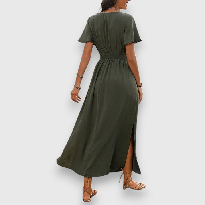 Bianca | Elegant Short-Sleeve Midi Dress