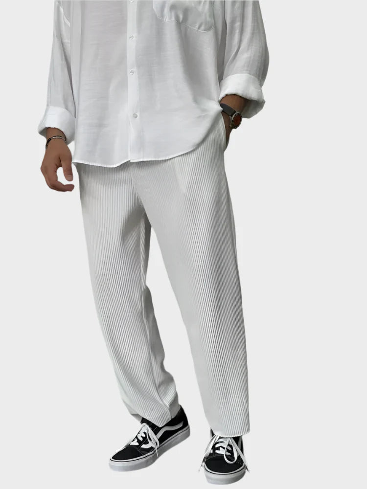 Mason | Pleated Texture Trousers