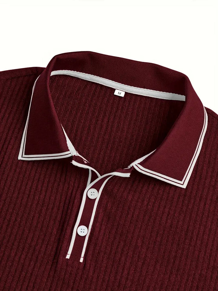 Elliot | Ribbed Knit Polo Shirt