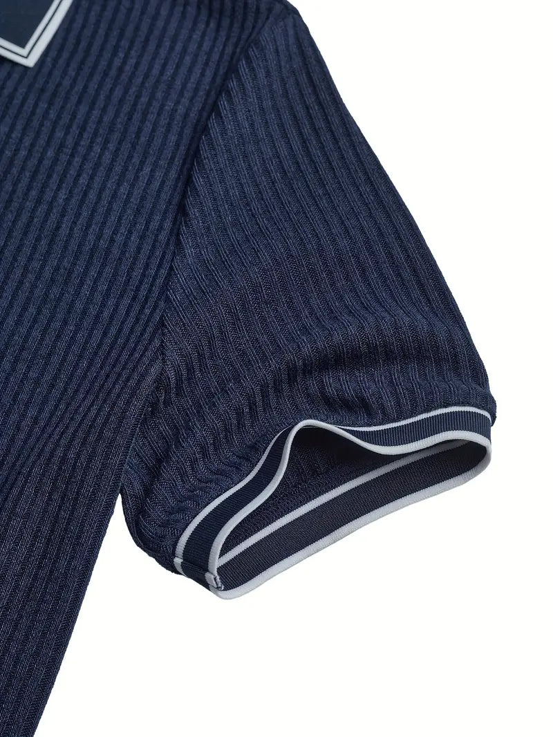 Elliot | Ribbed Knit Polo Shirt