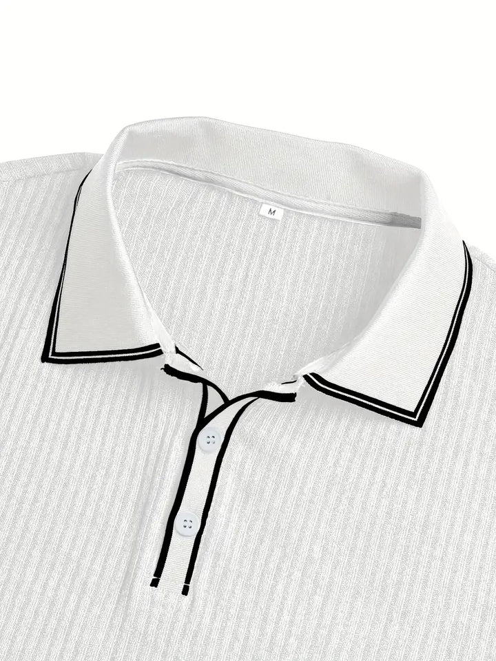 Elliot | Ribbed Knit Polo Shirt
