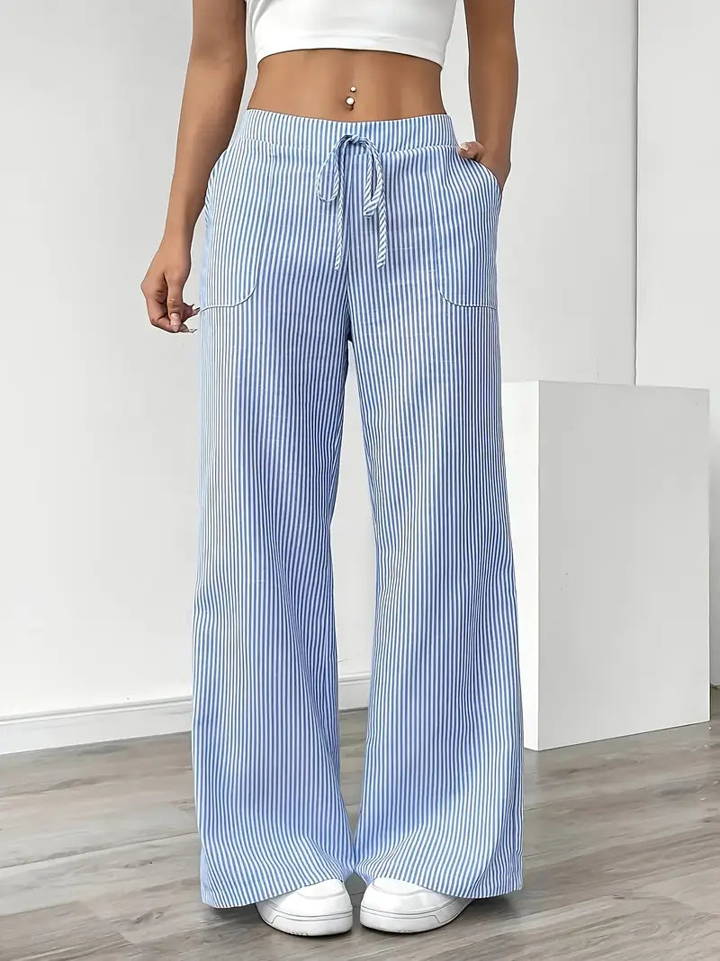Vioni | Striped Drawstring Trousers
