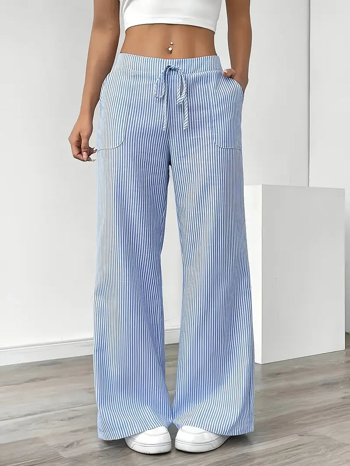Vioni | Striped Drawstring Trousers