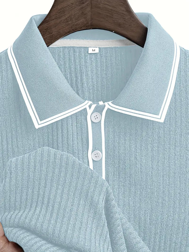 Elliot | Ribbed Knit Polo Shirt