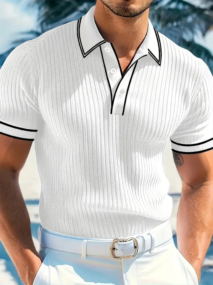 Elliot | Ribbed Knit Polo Shirt
