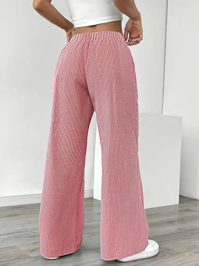 Vioni | Striped Drawstring Trousers