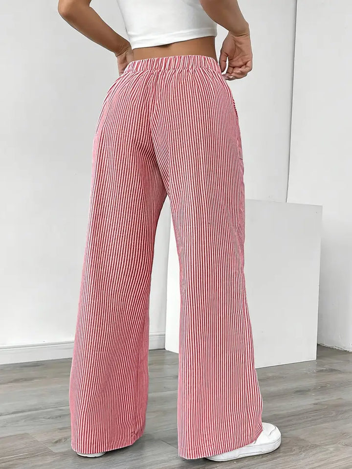 Vioni | Striped Drawstring Trousers
