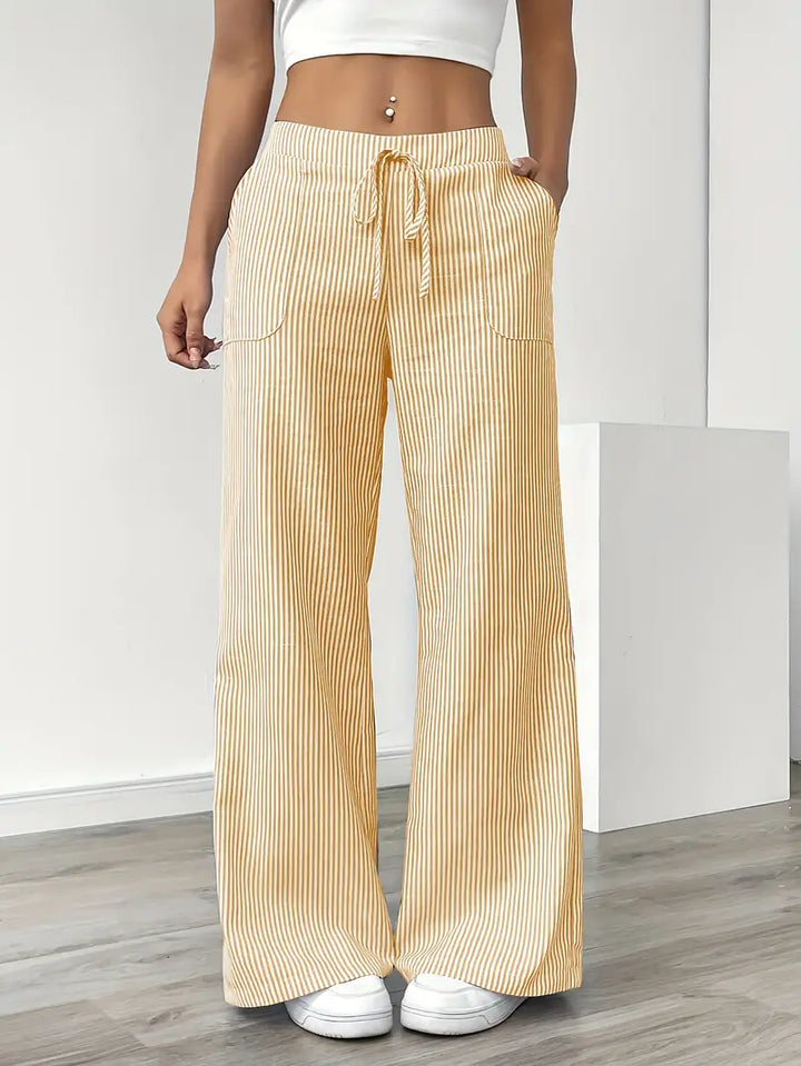 Vioni | Striped Drawstring Trousers