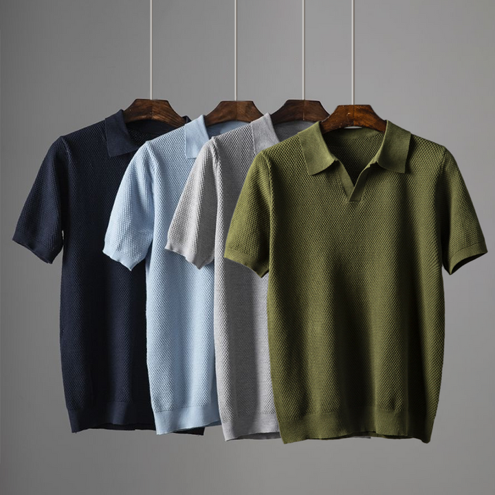Martin | Textured Knit Polo Shirt