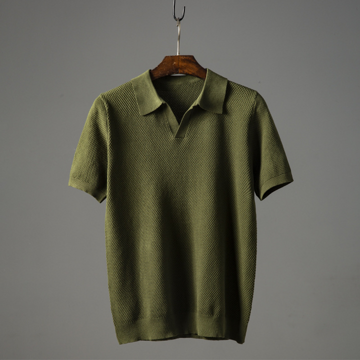 Martin | Textured Knit Polo Shirt