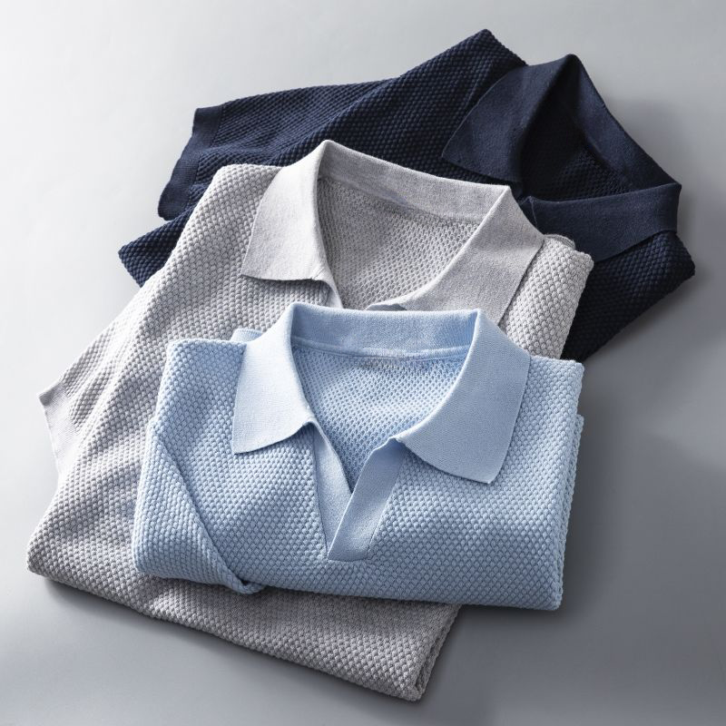 Martin | Textured Knit Polo Shirt