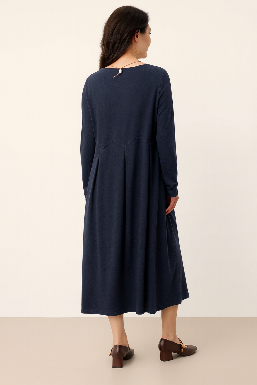 Wool Arc-Panel Sculpted Pleats Maxi Dress CALISTA