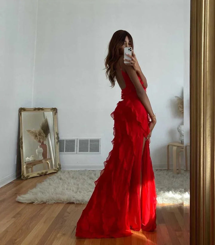 Vivienne | Ruffled Evening Gown