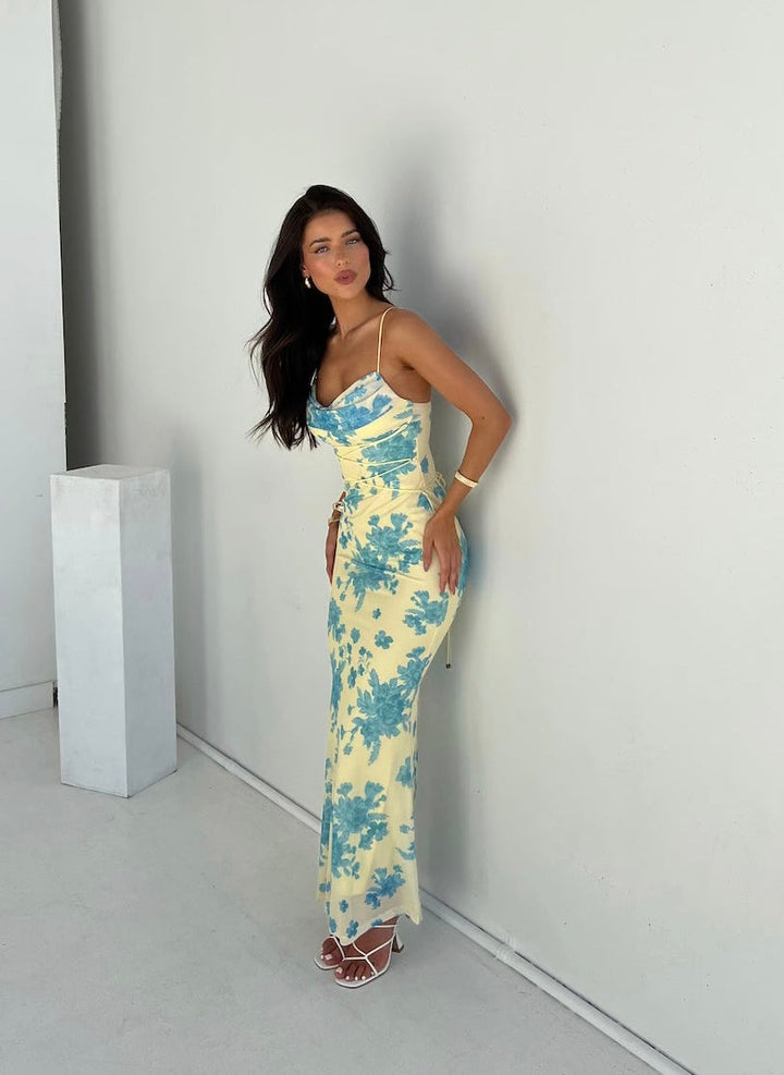 Sofia | Floral Cowl Neck Maxi Dress