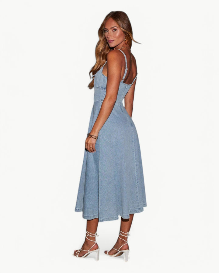 Veronica | Tie-Front Denim Sundress
