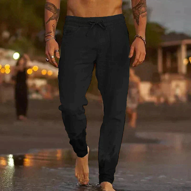 Edward | Relaxed Beach Linen Joggers