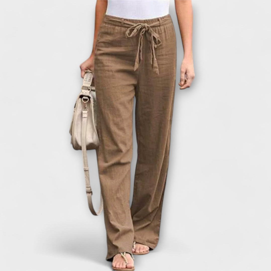 Marcia | Tie-Waist Linen Trousers