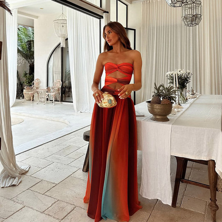 Leona | Strapless Ombre Maxi Dress