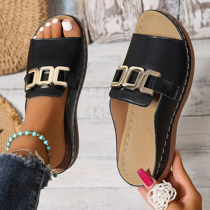 Linda | Comfort Buckle Slide Sandals
