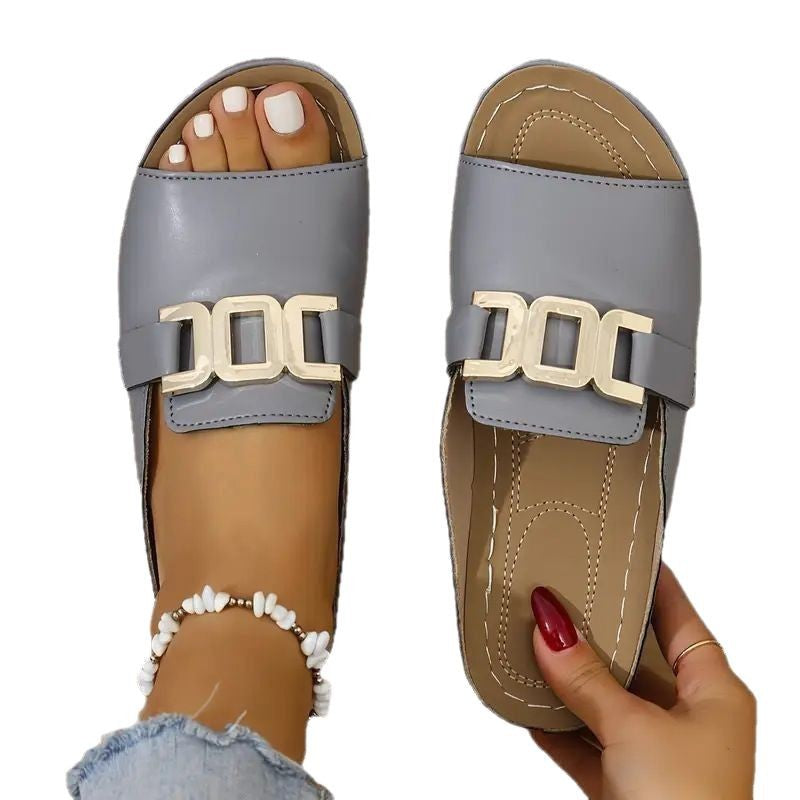 Linda | Comfort Buckle Slide Sandals