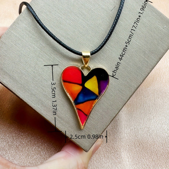 Aurora | Colorful Mosaic Heart Necklace