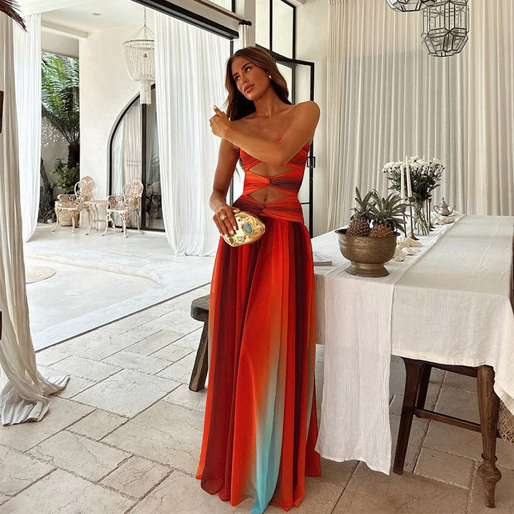 Leona | Strapless Ombre Maxi Dress