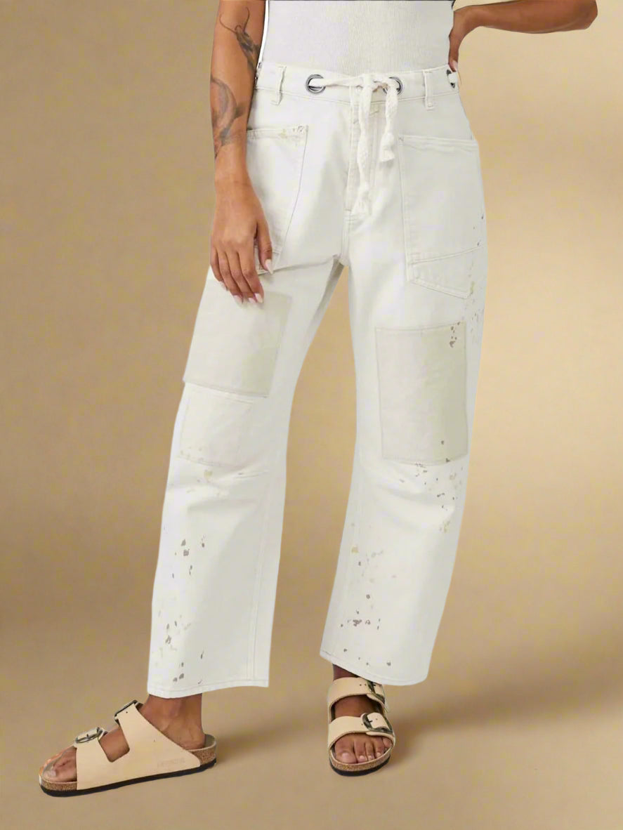 Rita | Patchwork Drawstring Jeans