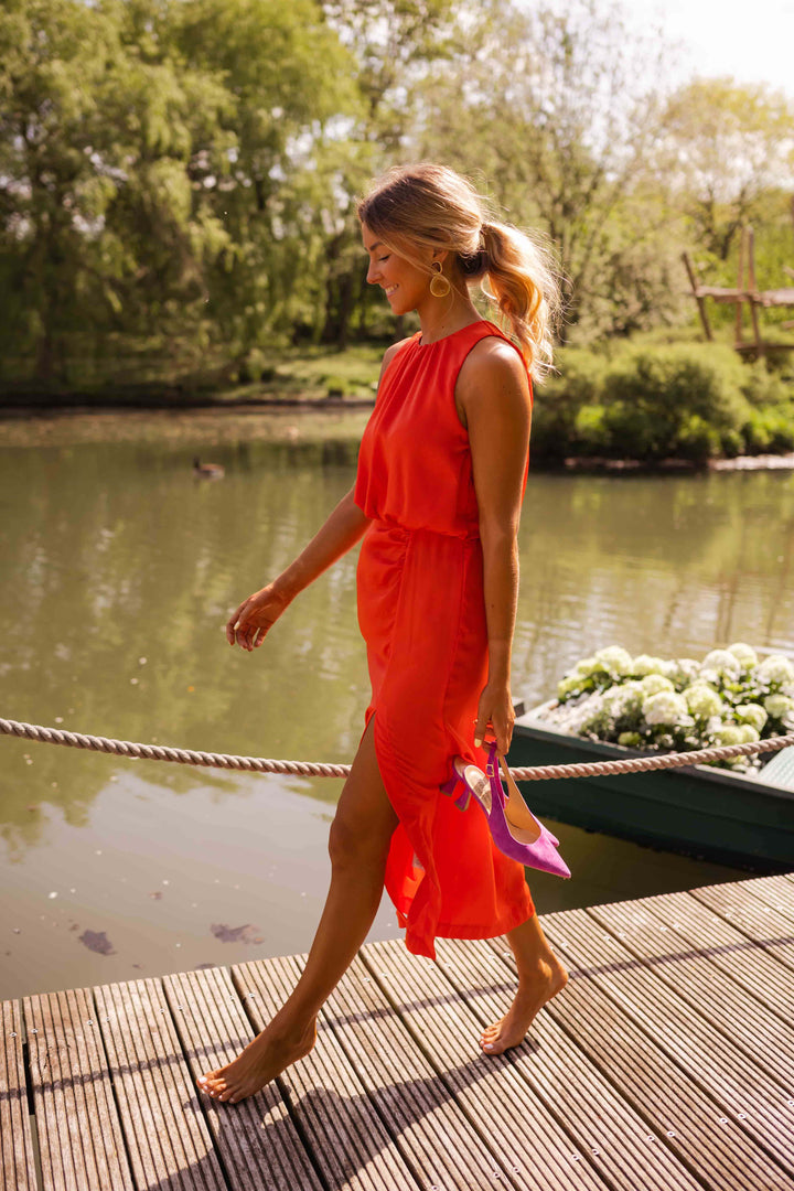 Anavella | Draped Shirt Midi Dress